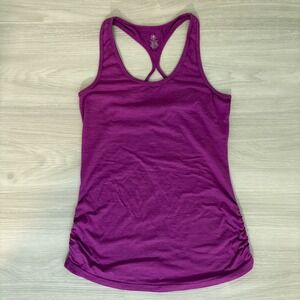 Gaiam Tank Top Women Purple Ruched Racerback Athletic Workout Yoga Size S